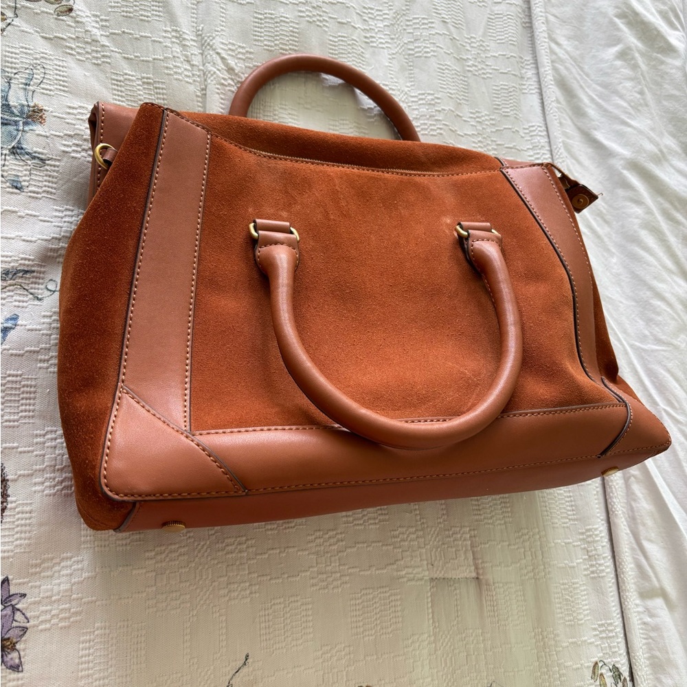India Hicks Tan Suede Leather Women's Purse